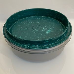 Vintage Tupperware Gourmet Cheese Tray Marbled Green Covers - 1475-2 Rare